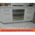 Imagem real da Austrália cliente branco alto brilho 2 pac laca armário de cozinha moderno